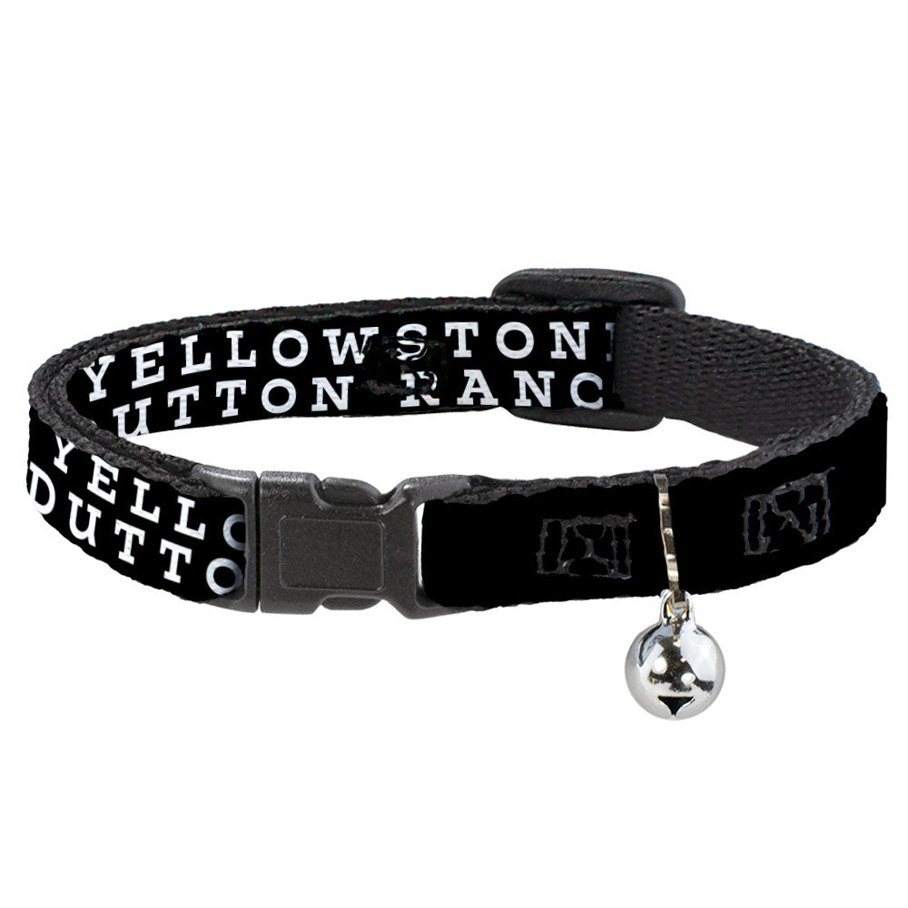 Breakaway Cat Collar with Bell - YELLOWSTONE DUTTON RANCH and Logo Black/White Breakaway Cat Collars Yellowstone