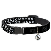 Breakaway Cat Collar with Bell - YELLOWSTONE DUTTON RANCH and Logo Black/White Breakaway Cat Collars Yellowstone