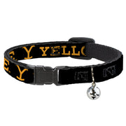 Breakaway Cat Collar with Bell - YELLOWSTONE Text and Y Logo Weathered Black/Orange Breakaway Cat Collars Yellowstone