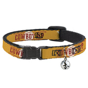 Breakaway Cat Collar with Bell - Yellowstone Y Logo COWBOY UP Text Yellow/Red/White Breakaway Cat Collars Yellowstone