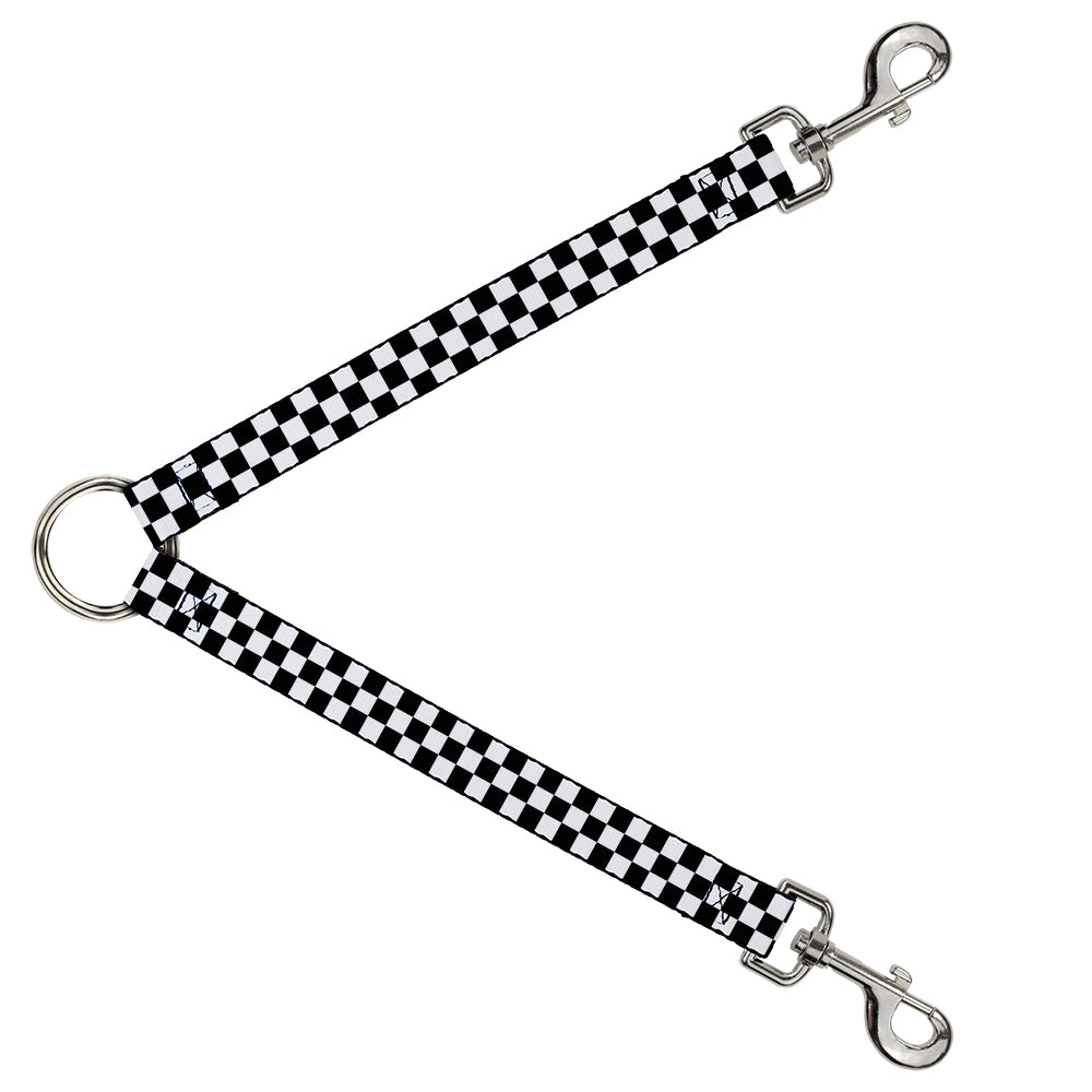 Dog Leash Splitter - Checker Black/White Dog Leash Splitters Buckle-Down   