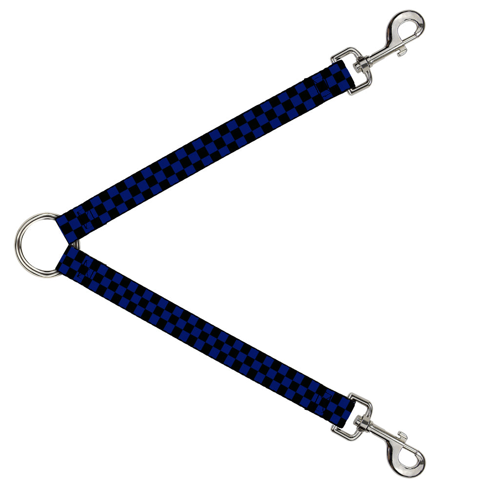 Dog Leash Splitter - Checker Black/Blue Dog Leash Splitters Buckle-Down   