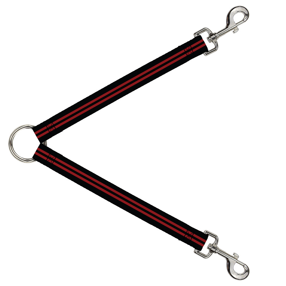 Dog Leash Splitter - Stripe Black/Red Dog Leash Splitters Buckle-Down   