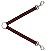 Dog Leash Splitter - Stripe Black/Red Dog Leash Splitters Buckle-Down   