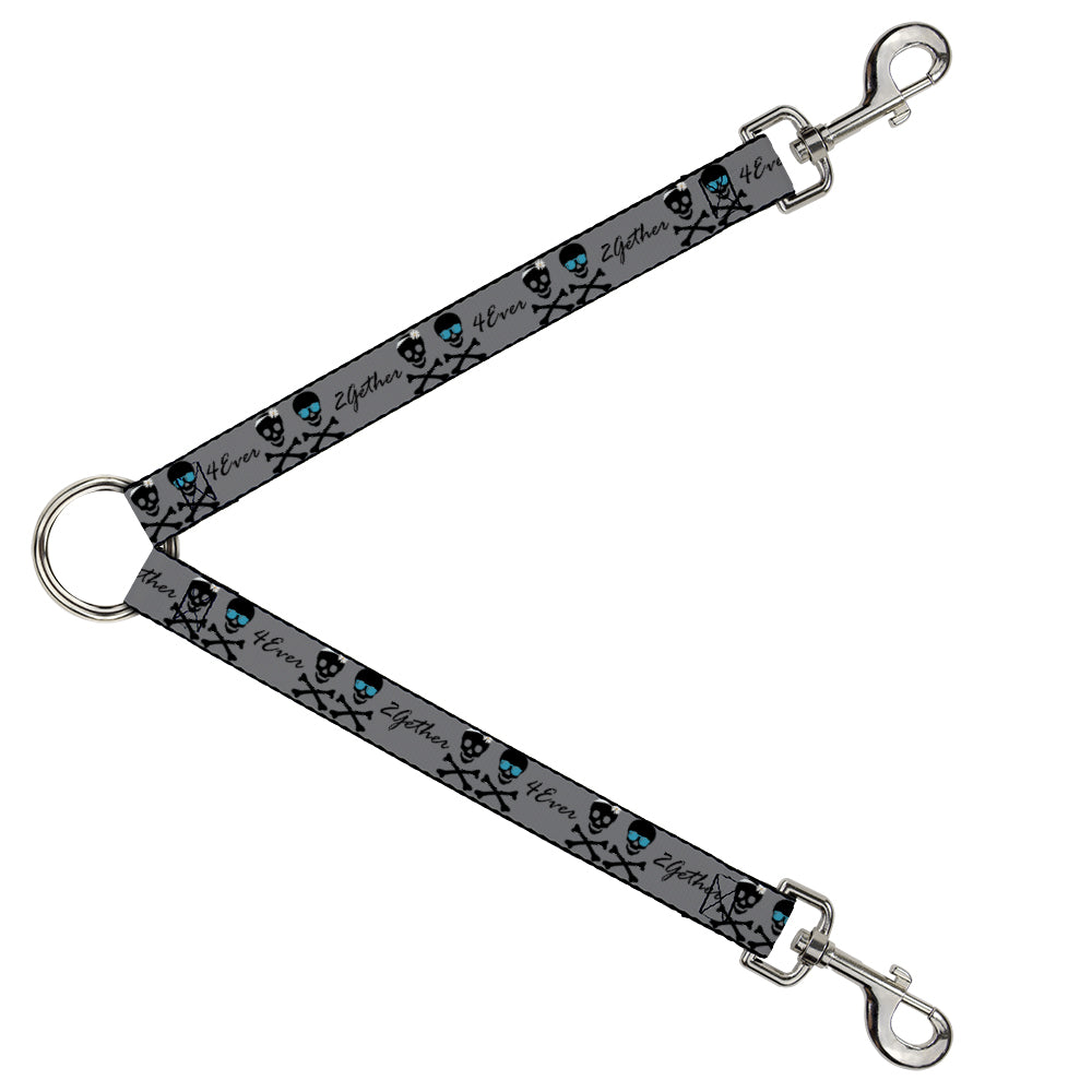 Dog Leash Splitter - 2gether 4ever Skulls Dog Leash Splitters Buckle-Down   