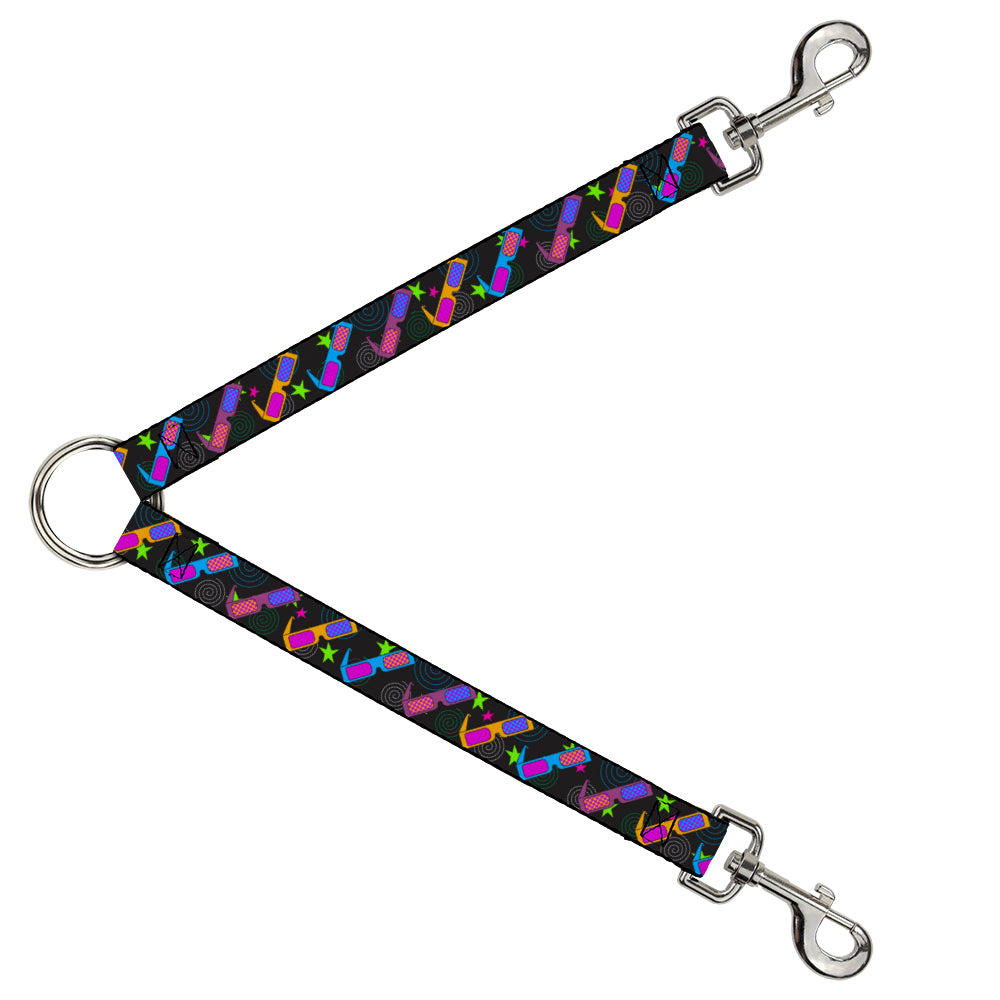 Dog Leash Splitter - 3-D Glasses w/Stars Multi Color Dog Leash Splitters Buckle-Down   