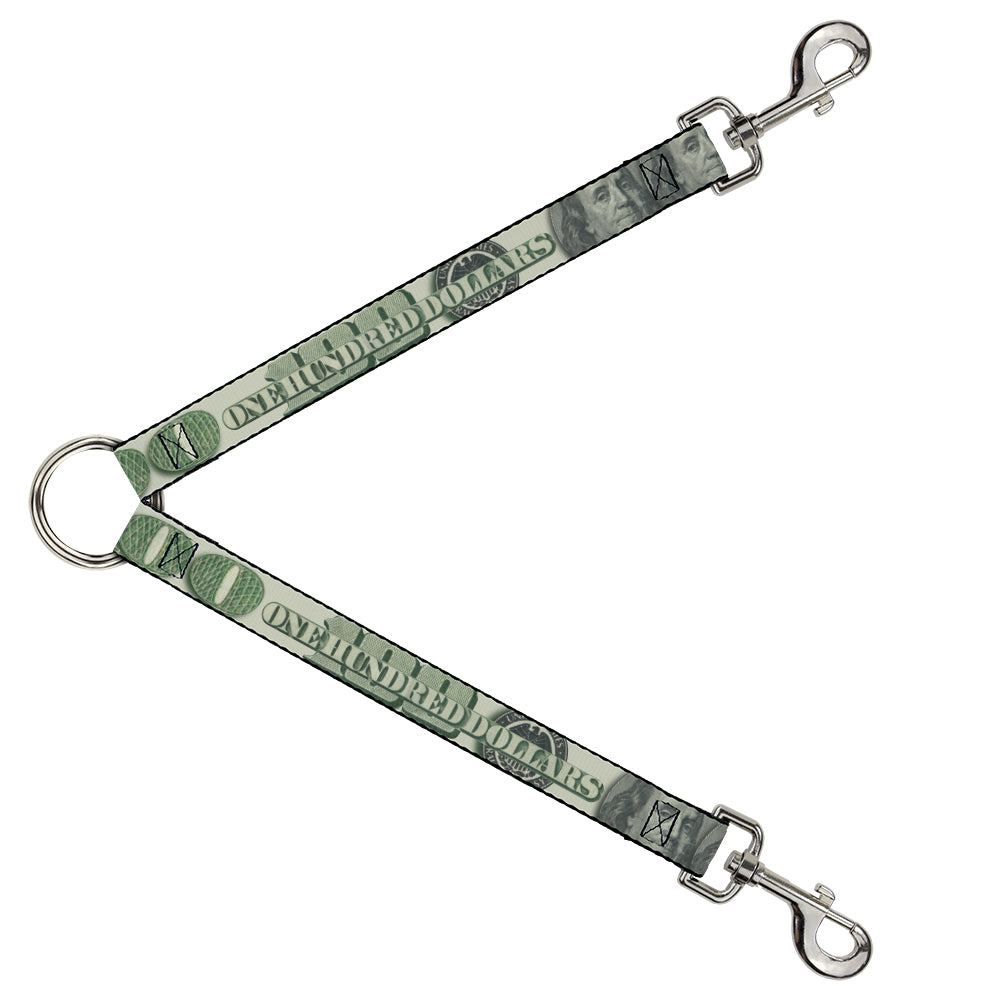 Dog Leash Splitter - 100 Dollar Bill C/U/Triple Benjamin Dog Leash Splitters Buckle-Down   