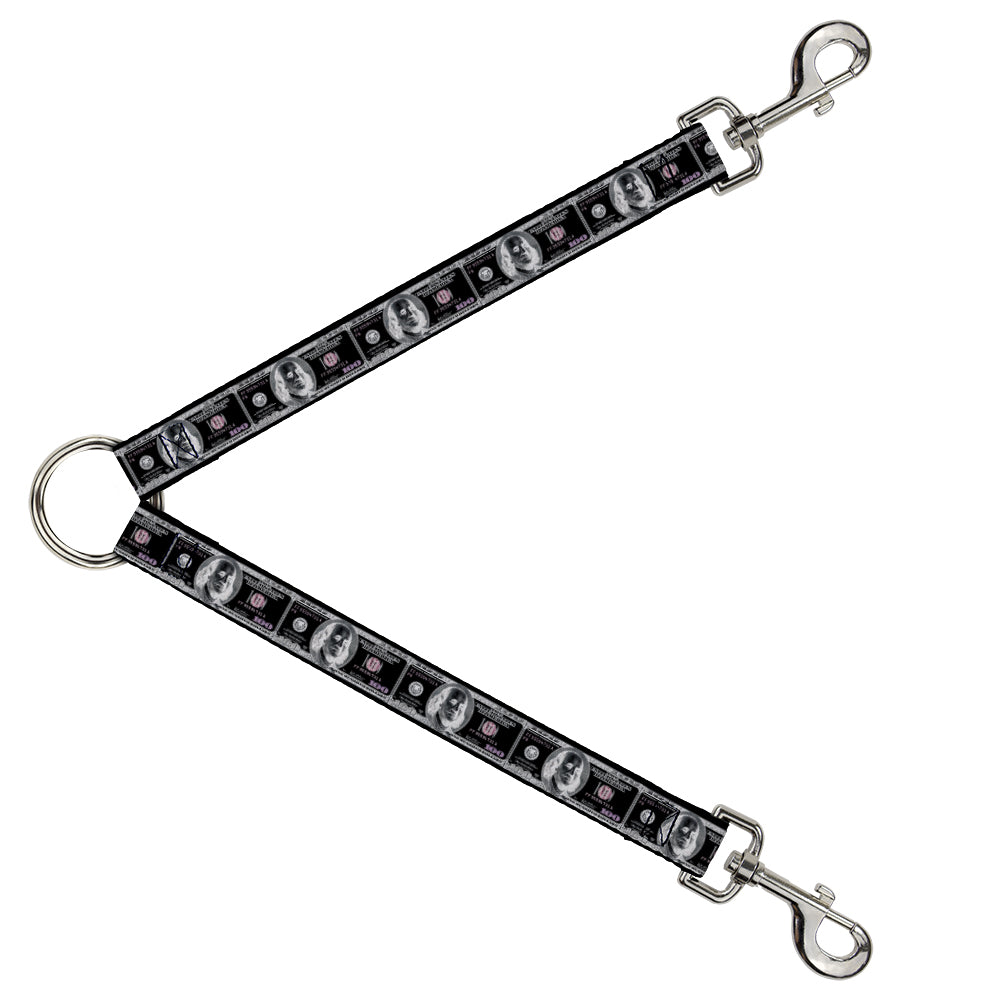 Dog Leash Splitter - 100 Dollar Bill X-Ray Black/White Dog Leash Splitters Buckle-Down   
