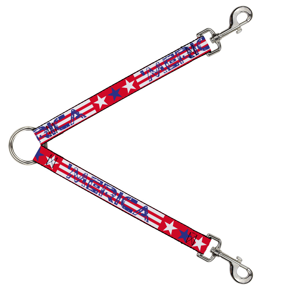 Dog Leash Splitter - 'MERICA Stripes/Stars Red/White/Blue Dog Leash Splitters Buckle-Down   