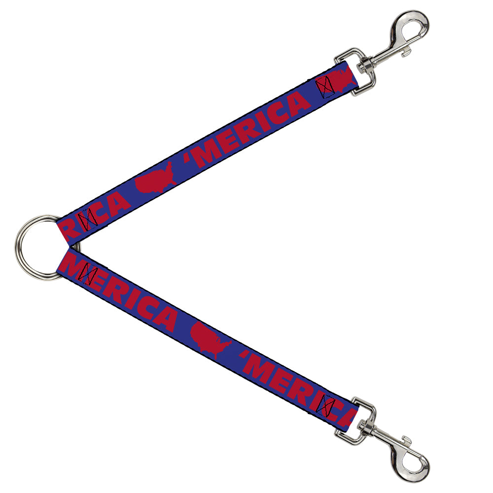 Dog Leash Splitter - 'MERICA/USA Silhouette Blue/Red Dog Leash Splitters Buckle-Down   