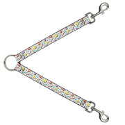 Dog Leash Splitter - 90s Nineties Grid Pattern Gray Multi Pastel Dog Leash Splitters Buckle-Down   