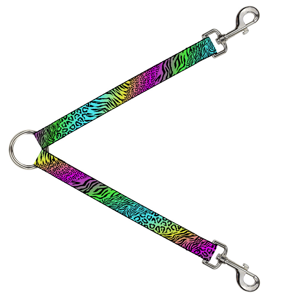 Dog Leash Splitter - Animal Skins Rainbow/Black Dog Leash Splitters Buckle-Down   
