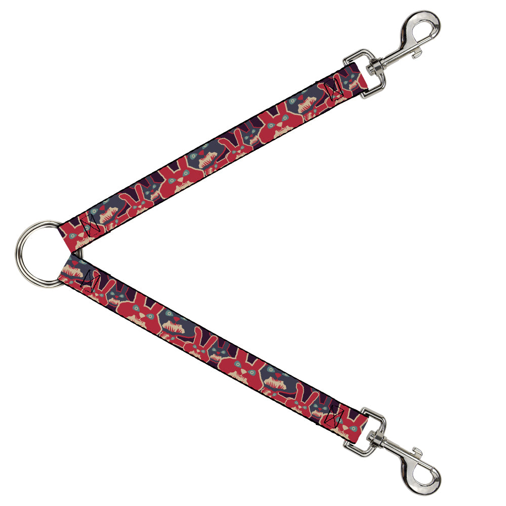 Dog Leash Splitter - Angry Bunnies Purple/Red/Blue Dog Leash Splitters Buckle-Down   