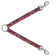 Dog Leash Splitter - Angry Bunnies Purple/Red/Blue Dog Leash Splitters Buckle-Down   