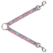 Dog Leash Splitter - Angry Bunnies Turquoise/Pinks Dog Leash Splitters Buckle-Down   