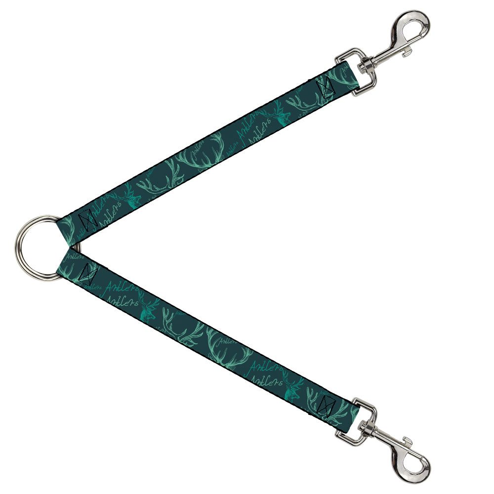 Dog Leash Splitter - Antlers Turquoise Dog Leash Splitters Buckle-Down   