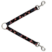 Dog Leash Splitter - Americana Stars & Flags Black/Red/White/Blue Dog Leash Splitters Buckle-Down   