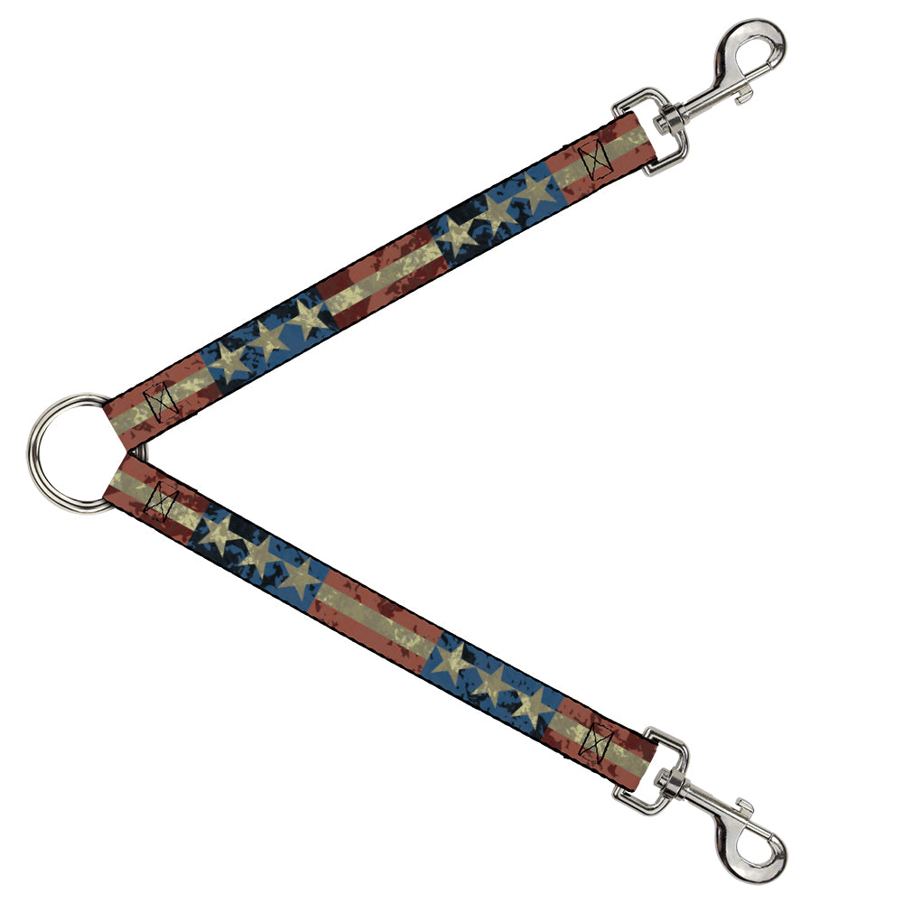 Dog Leash Splitter - Americana Vintage Stars & Stripes Dog Leash Splitters Buckle-Down   