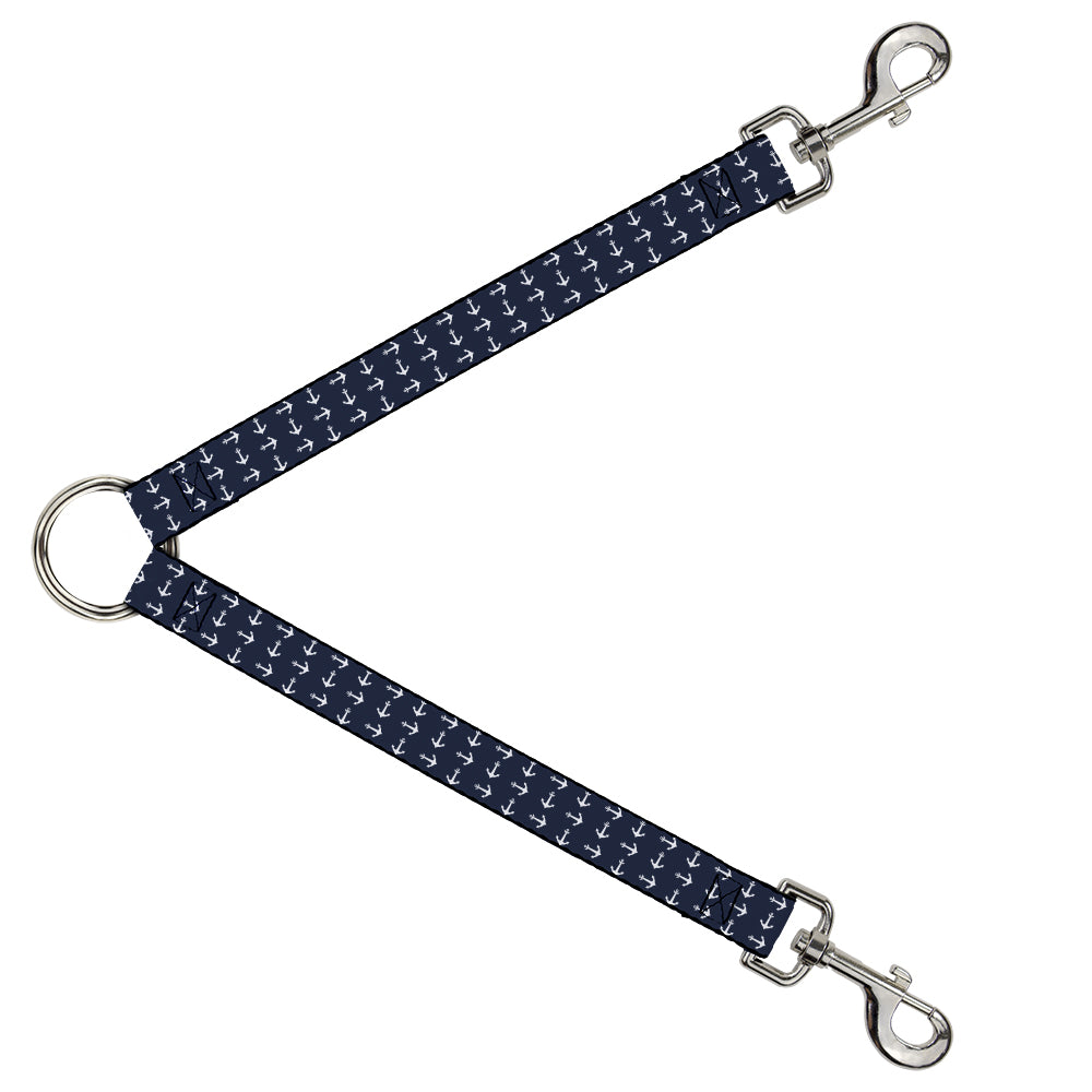 Dog Leash Splitter - Anchors Navy/White Dog Leash Splitters Buckle-Down   