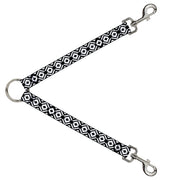 Dog Leash Splitter - Aztec Pattern2 White/Black Dog Leash Splitters Buckle-Down   