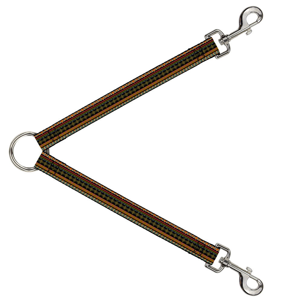Dog Leash Splitter - Aztec5 Reds/Blues/Greens/Yellows Dog Leash Splitters Buckle-Down   