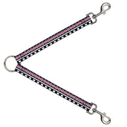 Dog Leash Splitter - Aztec13 White/Navy/Red/Black Dog Leash Splitters Buckle-Down   