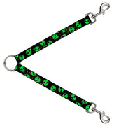 Dog Leash Splitter - Aliens Head Scattered Galaxy2/Green/Black Dog Leash Splitters Buckle-Down   