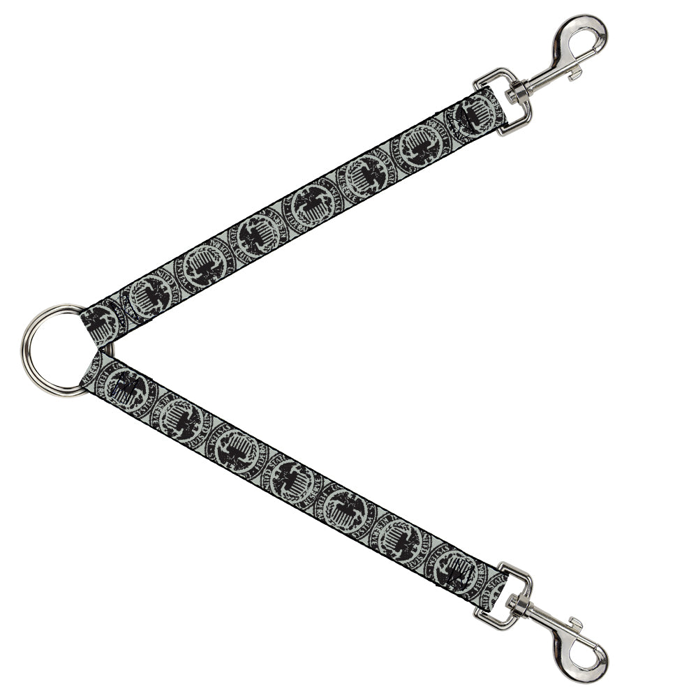 Dog Leash Splitter - Americana Federal Reserve Seal Weathered Gray/Black Dog Leash Splitters Buckle-Down   