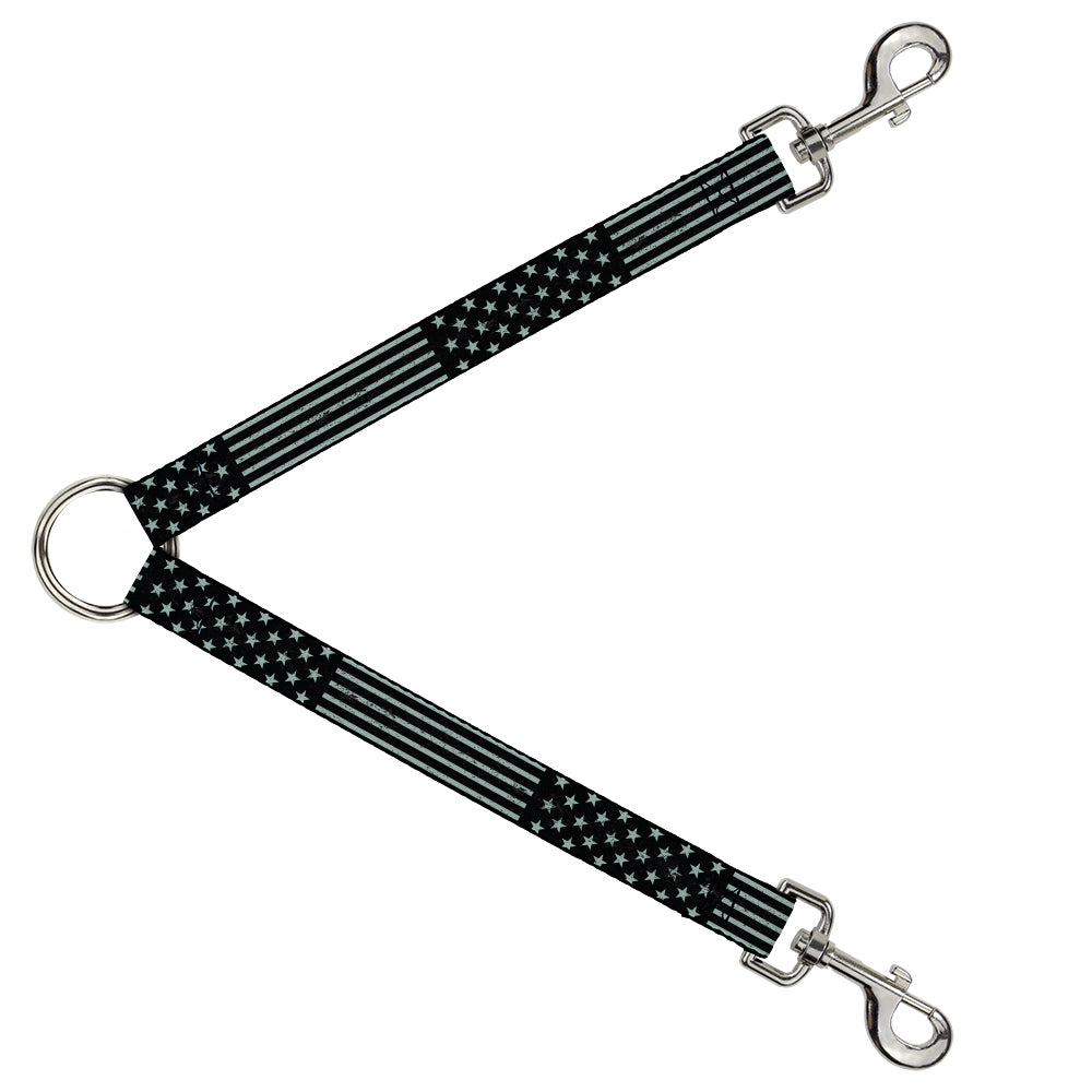 Dog Leash Splitter - Americana Stars & Stripes2 Weathered Black/Gray Dog Leash Splitters Buckle-Down   