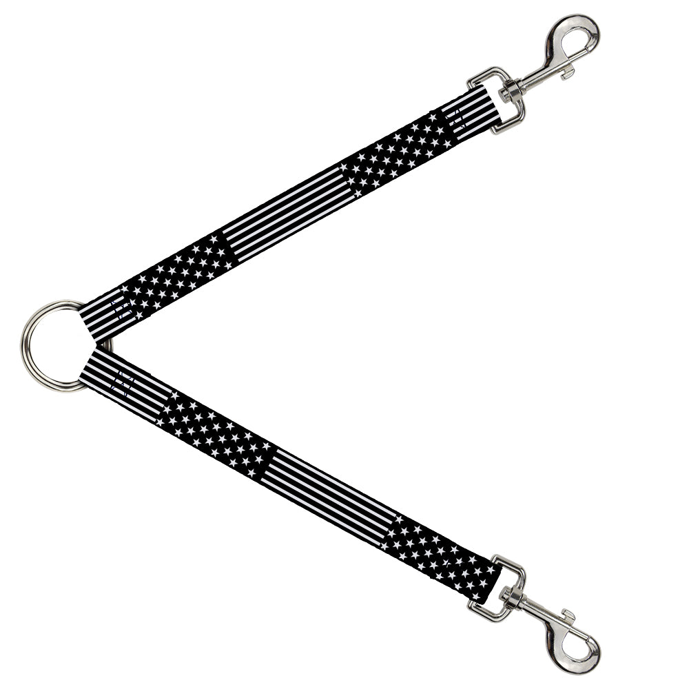 Dog Leash Splitter - Americana Stars & Stripes2 Black/White Dog Leash Splitters Buckle-Down   