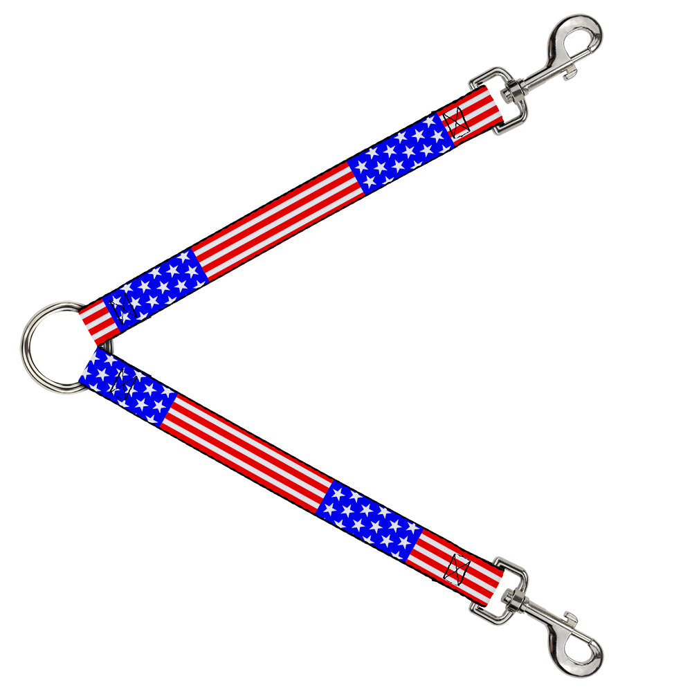 Dog Leash Splitter - Americana Stars & Stripes2 Red/White/Blue Dog Leash Splitters Buckle-Down   