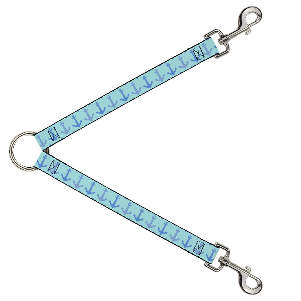 Dog Leash Splitter - Anchor2 C/U Turquoise/Blues Dog Leash Splitters Buckle-Down   