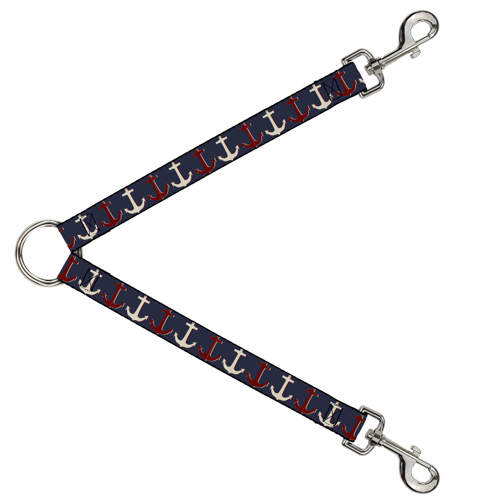 Dog Leash Splitter - Anchor3 C/U Navy/Red/Cream Dog Leash Splitters Buckle-Down   