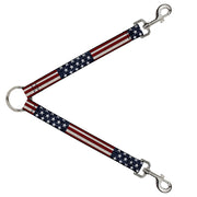 Dog Leash Splitter - Americana Rustic Stars & Stripes Dog Leash Splitters Buckle-Down   