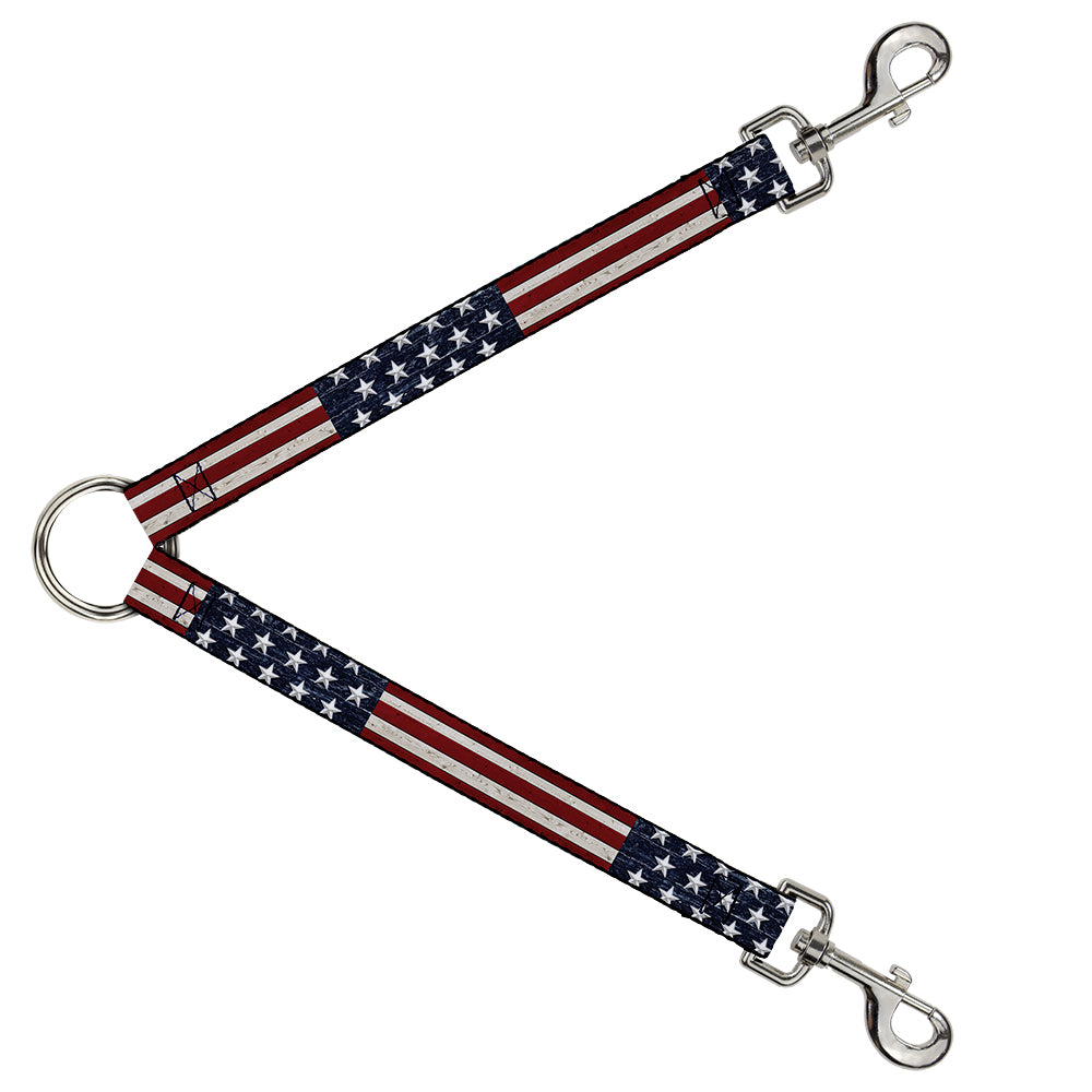 Dog Leash Splitter - Americana Rustic Stars & Stripes Dog Leash Splitters Buckle-Down   