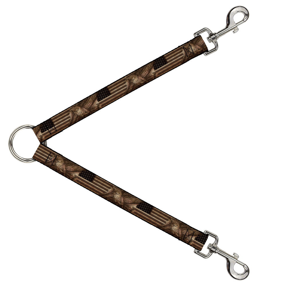 Dog Leash Splitter - Americana Eagle & Flag Rustic Wood Grain Dog Leash Splitters Buckle-Down   