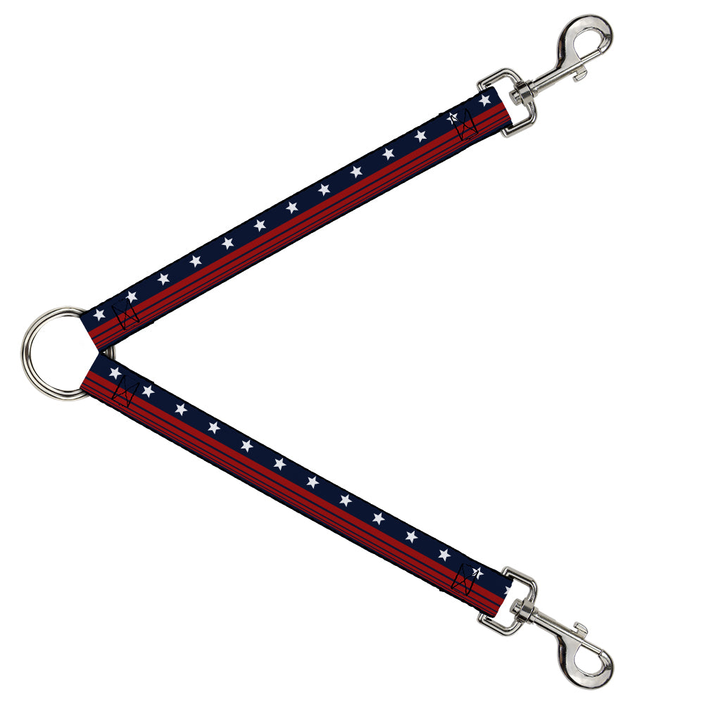 Dog Leash Splitter - Americana Stars & Stripes4 Blue/White/Red Dog Leash Splitters Buckle-Down   