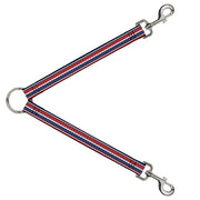 Dog Leash Splitter - Americana Stripe w/Mini Stars Blue/Red/White Dog Leash Splitters Buckle-Down   