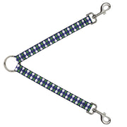 Dog Leash Splitter - Argyle Navy/Green/White/Gold Dog Leash Splitters Buckle-Down   