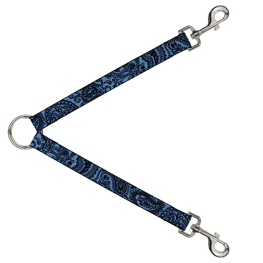 Dog Leash Splitter - Bandana/Skulls Baby Blue/Black Dog Leash Splitters Buckle-Down   