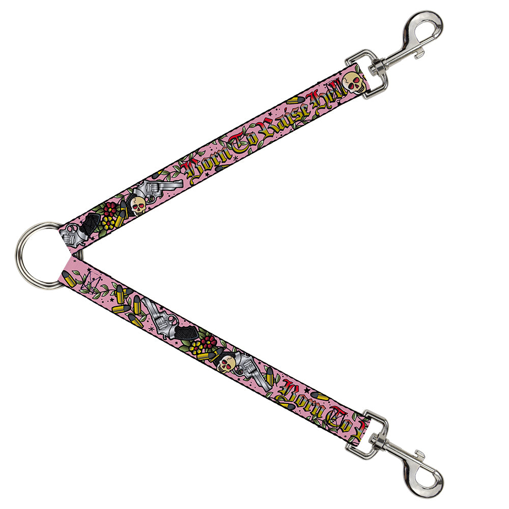 Dog Leash Splitter - Born to Raise Hell Pink Dog Leash Splitters Buckle-Down   