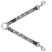 Dog Leash Splitter - Born to Blossom Black/White Dog Leash Splitters Buckle-Down   
