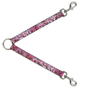 Dog Leash Splitter - Born to Blossom CLOSE-UP White Dog Leash Splitters Buckle-Down   