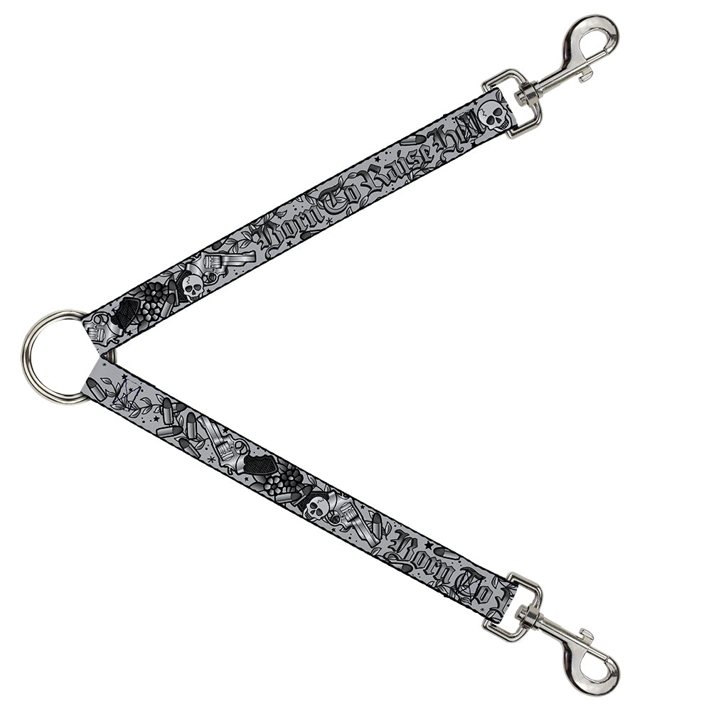 Dog Leash Splitter - Born to Raise Hell Black/White Dog Leash Splitters Buckle-Down   