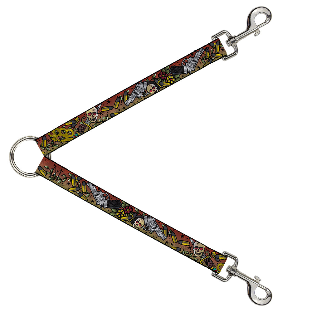 Dog Leash Splitter - Born to Raise Hell CLOSE-UP Red Dog Leash Splitters Buckle-Down   