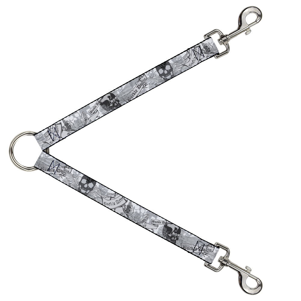 Dog Leash Splitter - BD Skull w/Roses Dog Leash Splitters Buckle-Down   