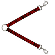 Dog Leash Splitter - Bandana/Skulls Black/Red Dog Leash Splitters Buckle-Down   