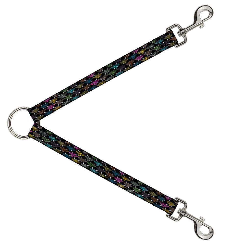 Dog Leash Splitter - BD Monogram Black/Multi Neon Dog Leash Splitters Buckle-Down   