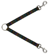 Dog Leash Splitter - BD Monogram Black/Multi Neon Dog Leash Splitters Buckle-Down   