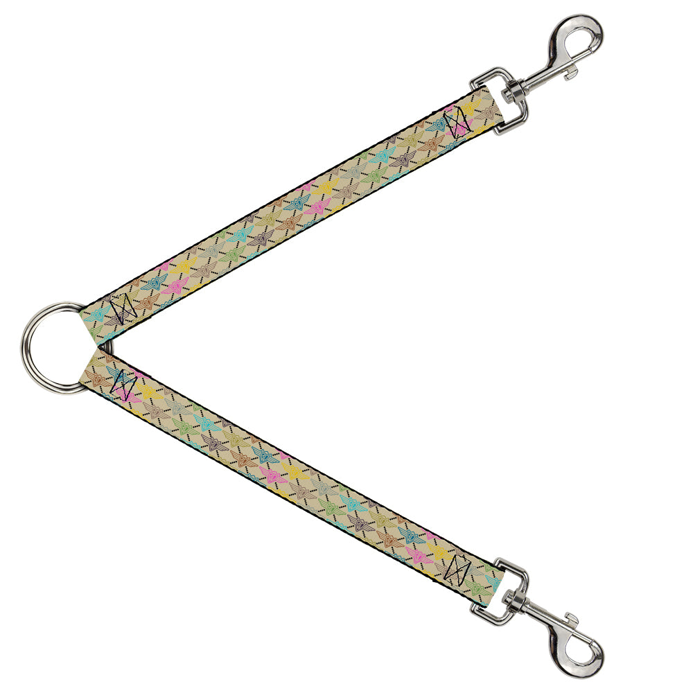 Dog Leash Splitter - BD Monogram Tan/Multi Neon Dog Leash Splitters Buckle-Down   